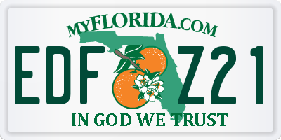 FL license plate EDFZ21