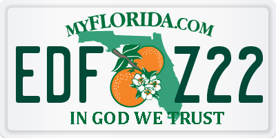FL license plate EDFZ22