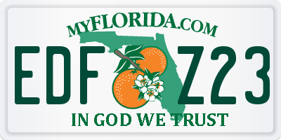 FL license plate EDFZ23