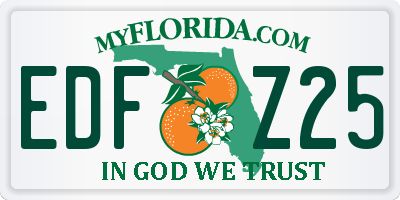 FL license plate EDFZ25
