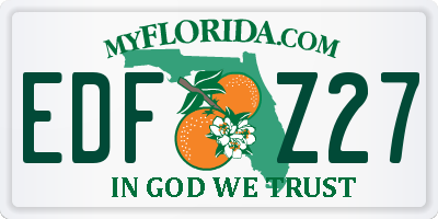 FL license plate EDFZ27