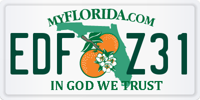 FL license plate EDFZ31