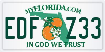 FL license plate EDFZ33