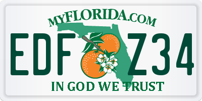 FL license plate EDFZ34