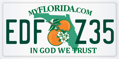 FL license plate EDFZ35