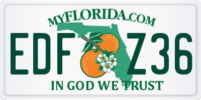 FL license plate EDFZ36