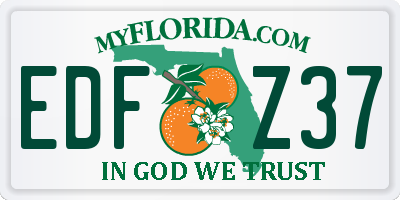 FL license plate EDFZ37