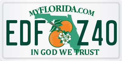 FL license plate EDFZ40