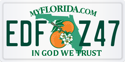 FL license plate EDFZ47