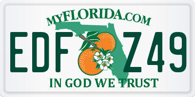 FL license plate EDFZ49
