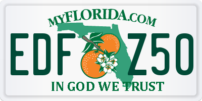FL license plate EDFZ50