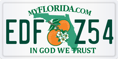 FL license plate EDFZ54