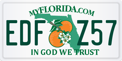 FL license plate EDFZ57