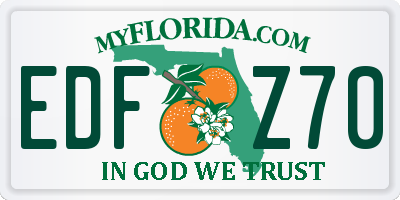 FL license plate EDFZ70