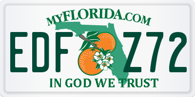 FL license plate EDFZ72
