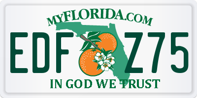 FL license plate EDFZ75