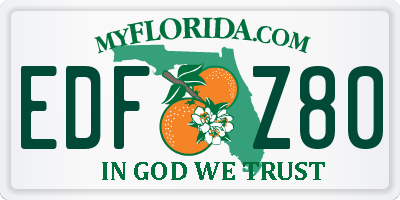 FL license plate EDFZ80