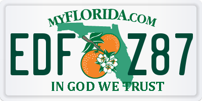FL license plate EDFZ87