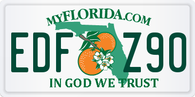 FL license plate EDFZ90