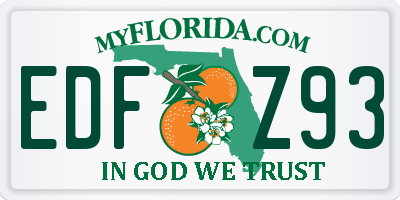 FL license plate EDFZ93