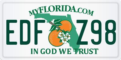 FL license plate EDFZ98