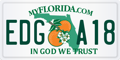 FL license plate EDGA18