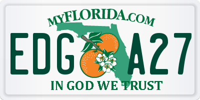 FL license plate EDGA27
