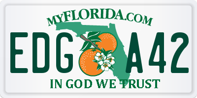 FL license plate EDGA42