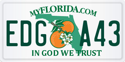 FL license plate EDGA43