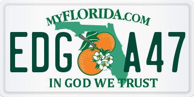 FL license plate EDGA47