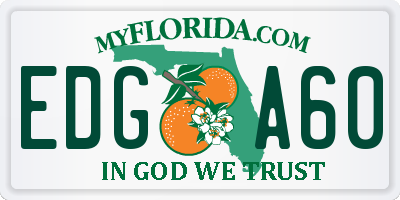FL license plate EDGA60