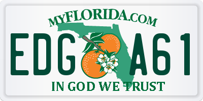 FL license plate EDGA61