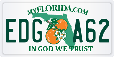 FL license plate EDGA62