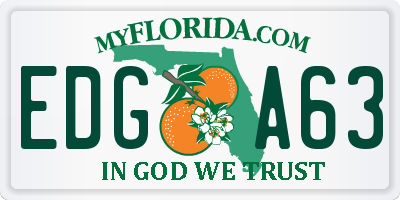 FL license plate EDGA63