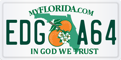 FL license plate EDGA64