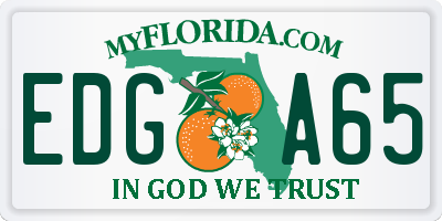 FL license plate EDGA65