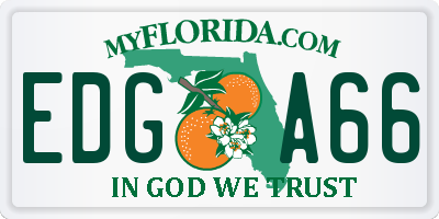 FL license plate EDGA66