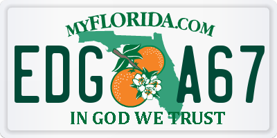 FL license plate EDGA67