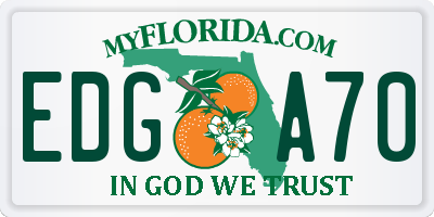 FL license plate EDGA70