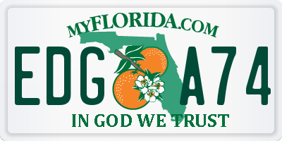 FL license plate EDGA74