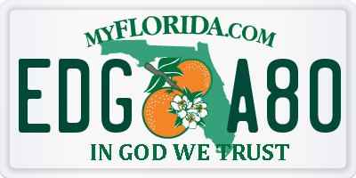 FL license plate EDGA80