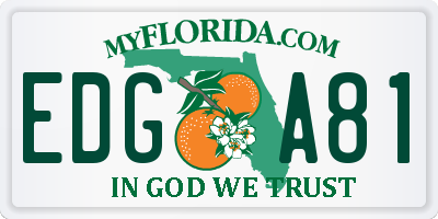 FL license plate EDGA81