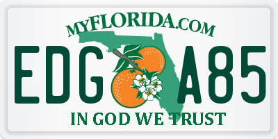 FL license plate EDGA85