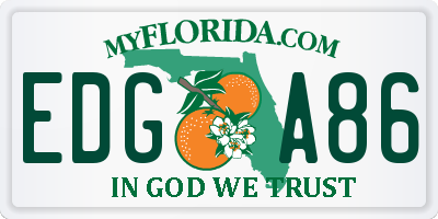 FL license plate EDGA86