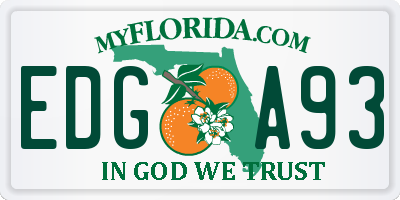FL license plate EDGA93