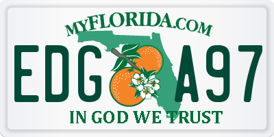 FL license plate EDGA97