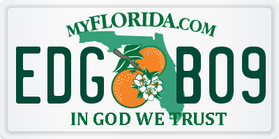 FL license plate EDGB09