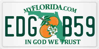 FL license plate EDGB59