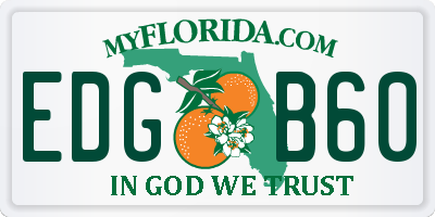 FL license plate EDGB60