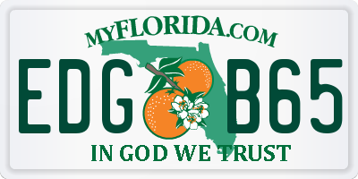FL license plate EDGB65